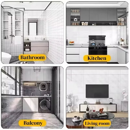 1 Roll Marble Thick Foam Imitation Tile Self-Adhesive Wallpaper Bedroom Living Room Decoration Bathroom Waterproof Wall Sticker