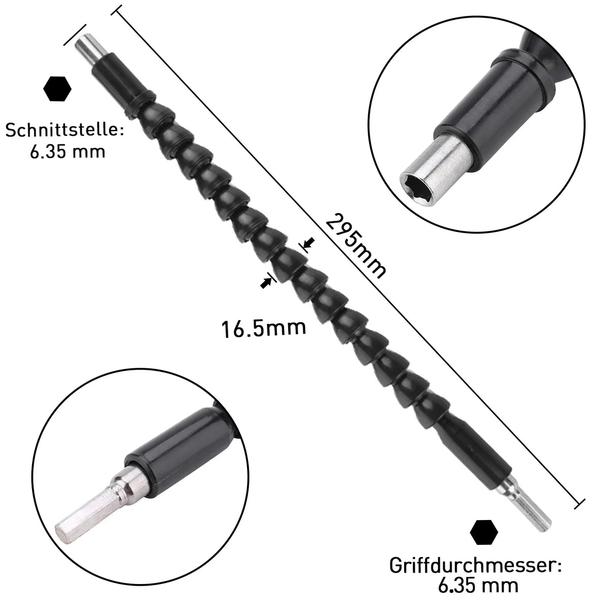 Flexible Extension Shaft Power Hand Tools Kit 3Pcs Electric Screw Driver Batch Head Set Hex Sockets Bits Usefull in Tight Corner