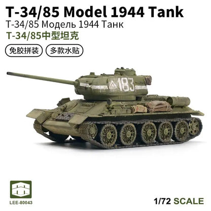 1/72 Soviet T-34/85 Medium Tank Glue-free Quick Fight Military Model Boy 80043