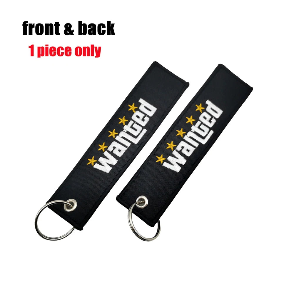 Fujiwara Tofu Embroidery Keyring Car Keychain JDM Key Tag Lanyard Refit Gift Red Sun Racing Team Auto Motorcycle Accessories