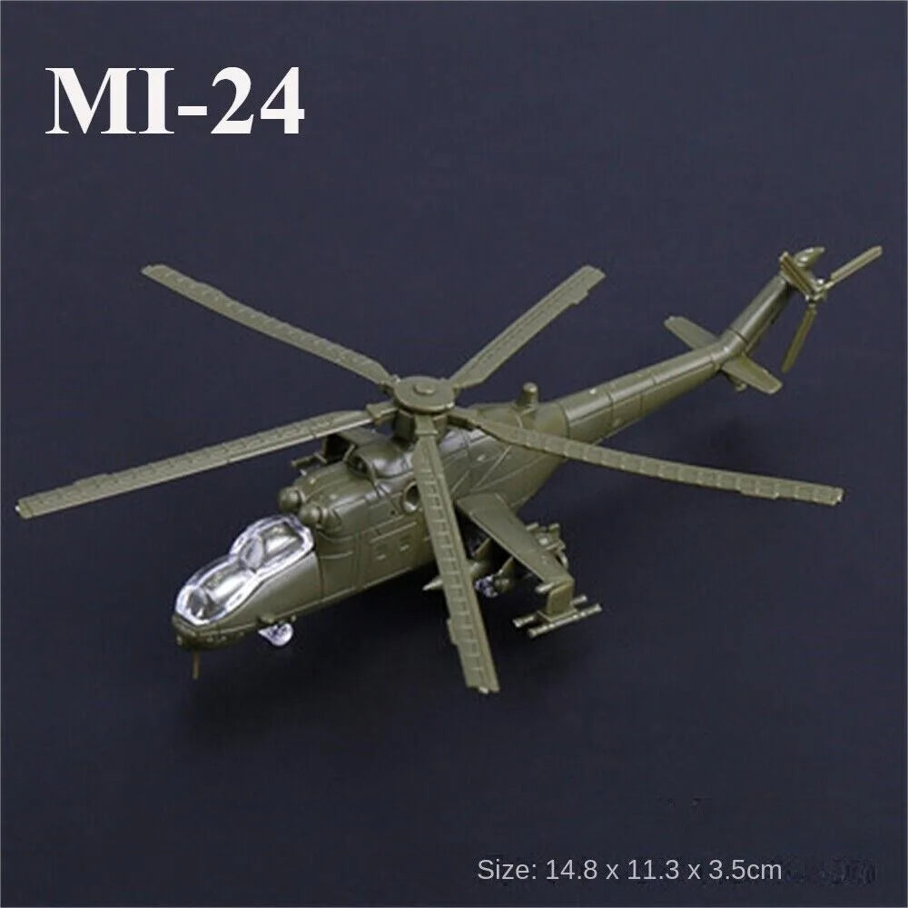 Mini Puzzle Building Toys Desktop Ornaments Soviet MI-24V  Helicopter Gunship Assembly Airplane Plastic Military Model