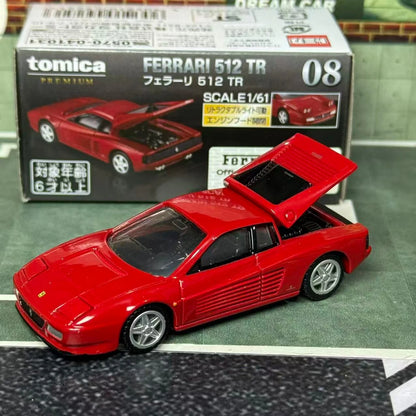 Takara Tomica Premium 08 Ferrari 512 TR Authentic Replica Diecast Car Vintage Supercar Alloy Vehicle Hobby Collectible Ornament