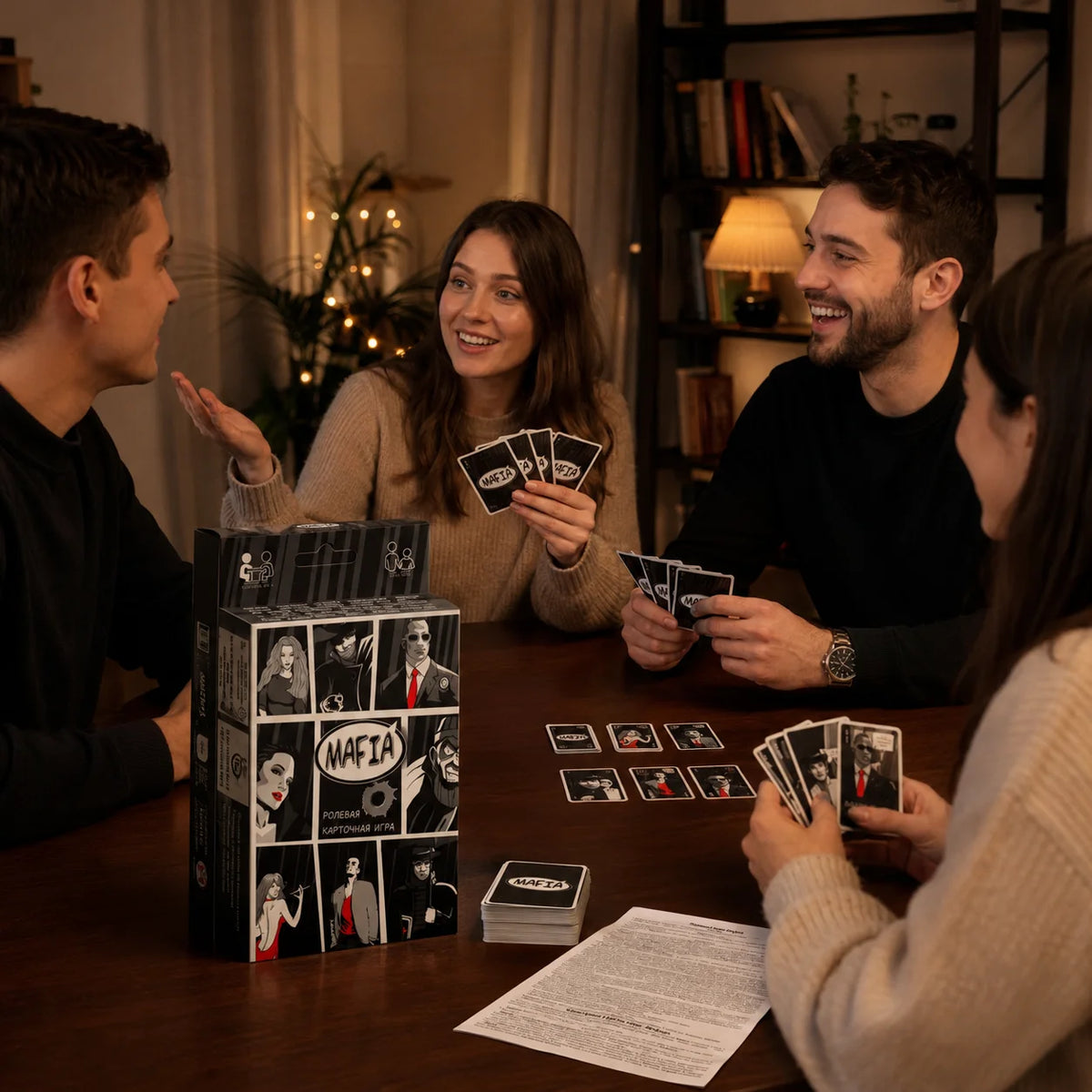 BestsellingKid-Approved MAFIA Card Game-Fun Role-Playing Interactive Game for Adults & Teens, Party Entertainment-RussianVersion
