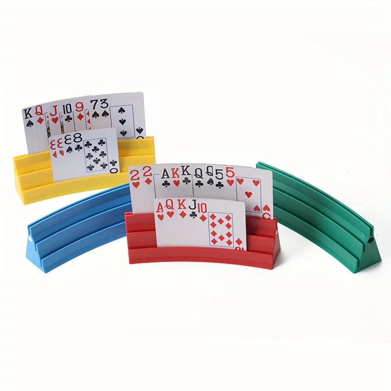 Magnetic Playing Card Holder 3 Slots Card Stand Free Standing Card Organizer for Poker & Card Games