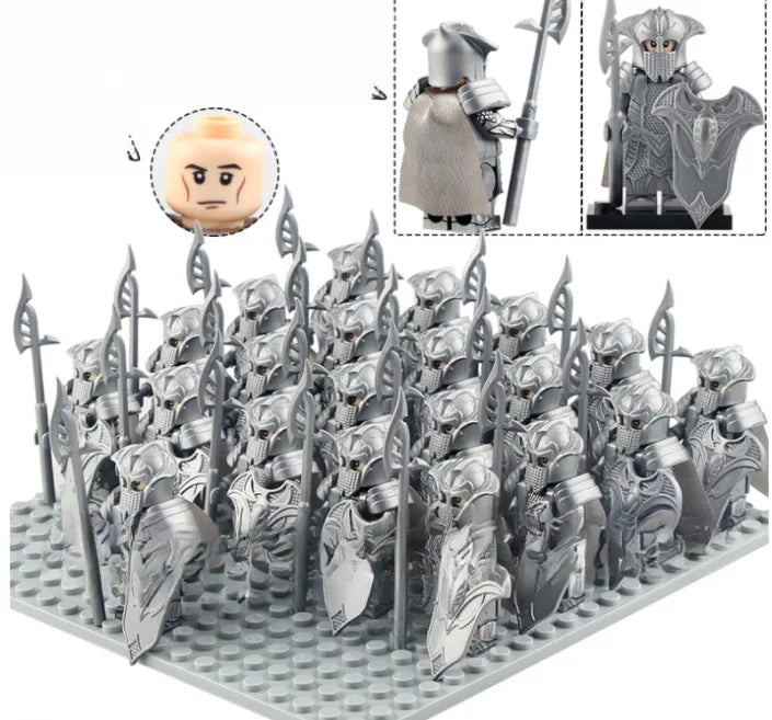 21PCS Medieval Ancient Roman Warrior Series Spartan 300 Warrior Children's Building Block Toys DIY Micro Scene Ornaments