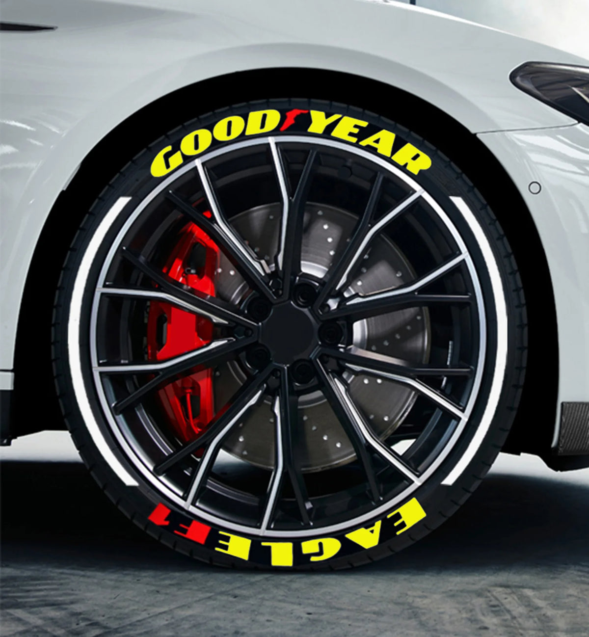 8pcs Car Tire Wheel Stickers Car Tuning Universal 3D Permanent PVC Joined Lettering Sticker Car Stickers Car Lettering Sticker