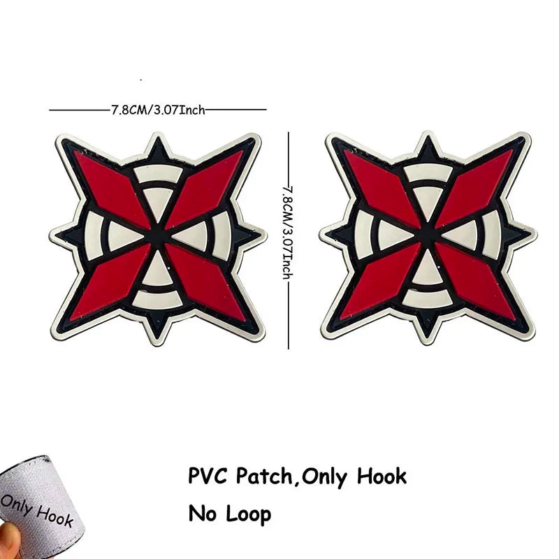 1PC,2PCS/ Umbrella Corporation PVC Rubber Morale Emblem,Biohazard Insignia Applique Embroidered patches,Tactical Backpack Badges