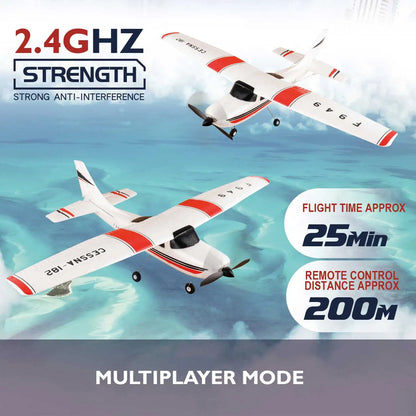 【C0】WLtoys 2.4G F949 LCD Version RC Airplane Cessna 182 3D6G 3Ch Fixed Wing Plane Outdoor Drone RTF With Gyroscope And Night