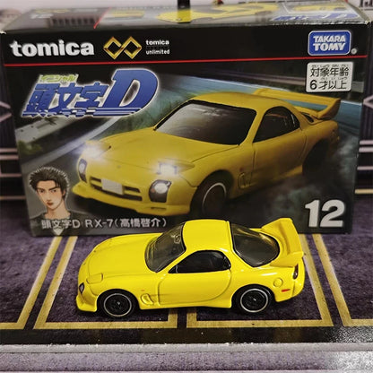Tomica No.12 Premium Unlimited Initial D RX-7 Keisuke Takahashi Takara Tomy Alloy Diecast Vehicle Toy Boys Collectible Gift