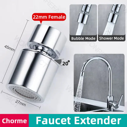 Bathroom Household Faucet Nozzle Rotating Head Aerator Water-saving Splash-proof Brass Tap Spray Extender Sink  Faucet Bubbler