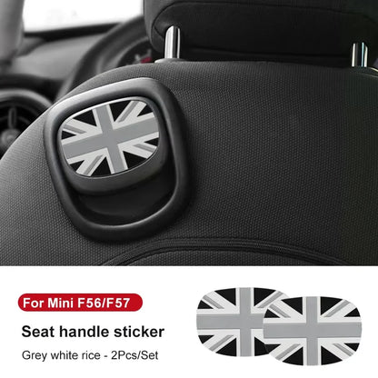 Leather Car Rear Seat Back Handle Decal Cover Protective Sticker For Mini Cooper R56 R55 F56 F57 Interior Decorative Accessories