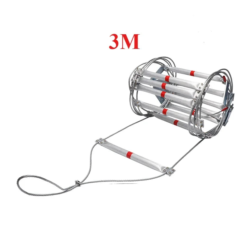 Durable3M Soft Rope Ladder Household Wire Rope Aluminum Alloy Rope Ladder Construction Operation Soft Ladder