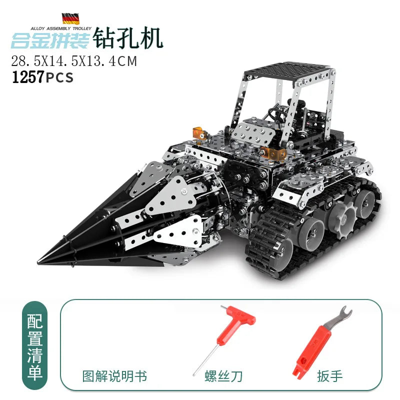3D Metal Building Block Fighter Aircraft Model Assembly Jigsaw Toy Alloy RC Engineering Vehicle Gift Adult Assembly