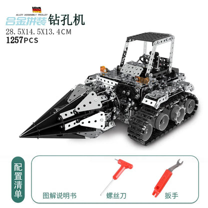 3D Metal Building Block Fighter Aircraft Model Assembly Jigsaw Toy Alloy RC Engineering Vehicle Gift Adult Assembly