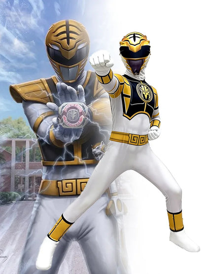 Jumpsuit Mask Suit Adult Kids Power Superhero Samurai Sentai Shinkenger Alpha Ranger Cosplay Fantasia Halloween Costume