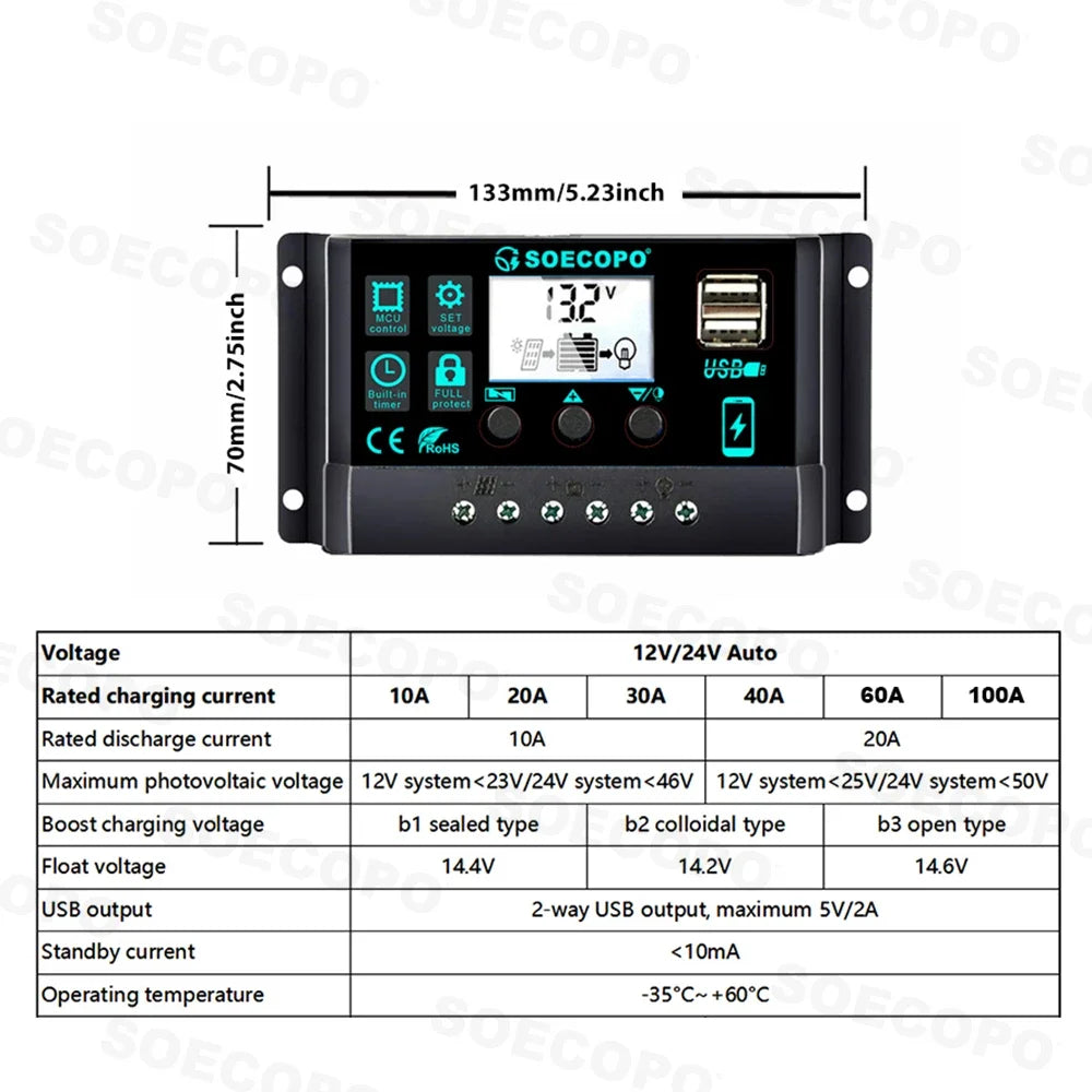 Solar System 10000W Complete Kit 12V To 220V 100A Controller 200W Panel Solar Power Generator for Home/Camping Backup Battery