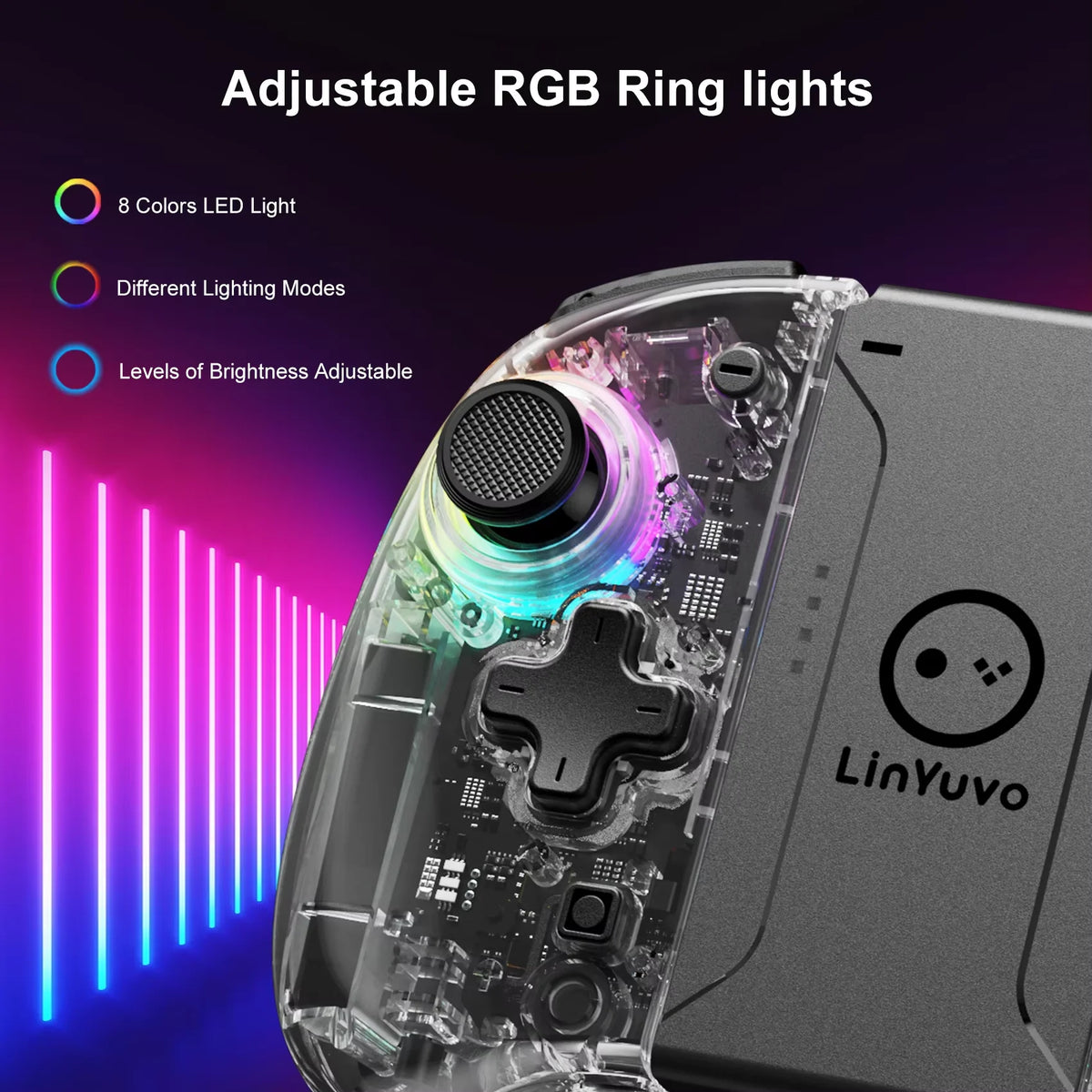 LinYuvo Meteor Light Wireless Controller KS37B  for Switch/OLED with Programmable/Motion Control/Dual Vibration/Turbo Function