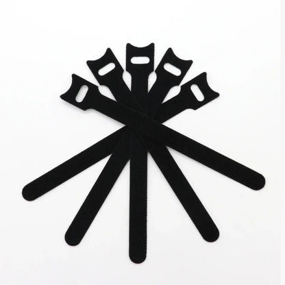 Releasable Cable Ties Wire Organizer Black 15 20 25 30cm Nylon Hook Loop Straps Wrap Zip Bundle Bandage Tie Plastics Fastening