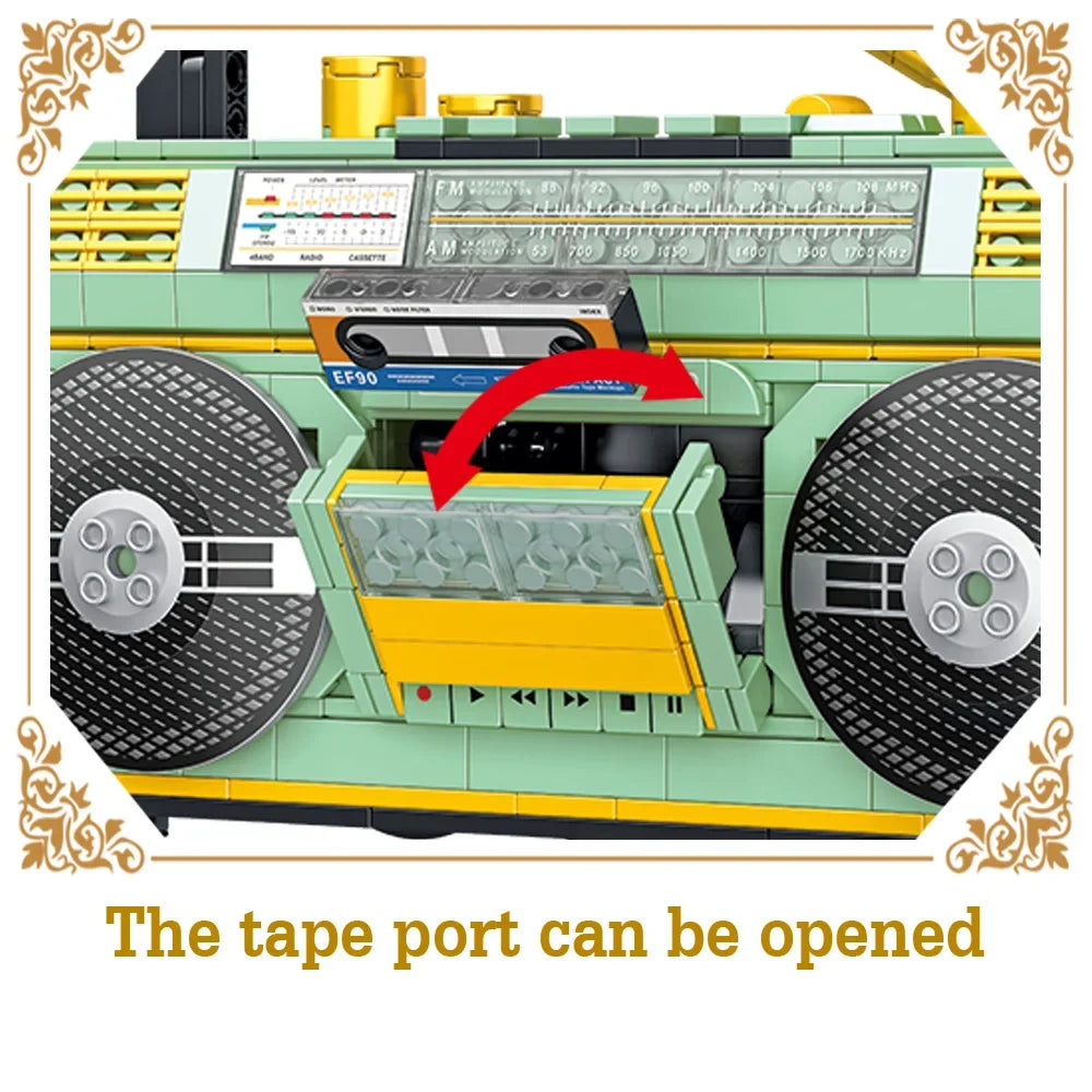 Retro Radio Classic Series Building Blocks Set Vintage Music Player Display Kit DIY Model Creative Gift Toys Adults Kid Children