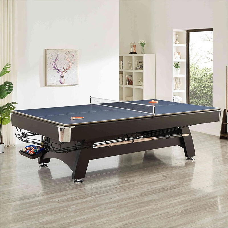 Household solid wood pool table automatic return American black eight indoor pool table multi-functional three-in-one marble tab