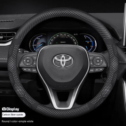 Carbon Fiber Steering Wheel Covers Suitable for Toyota Crown CHR, Yaris, Corolla, Auris, Rav4, Prius, Camry, Raize, Prado.