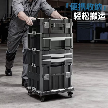 Stackable Modular Combo Toolbox Set -Portable Combo ToolBox with Wheels for Space-Saving Modular Assembly & Easy Mobility!