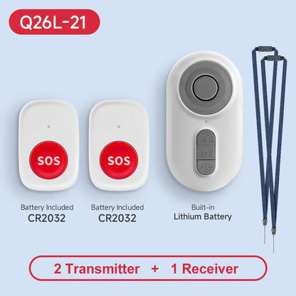 Caregiver Pager Wireless Nurse Call Buttons for Elderly Monitoring SOS Alert System Portable Alarm Call Bell for Nursing Home