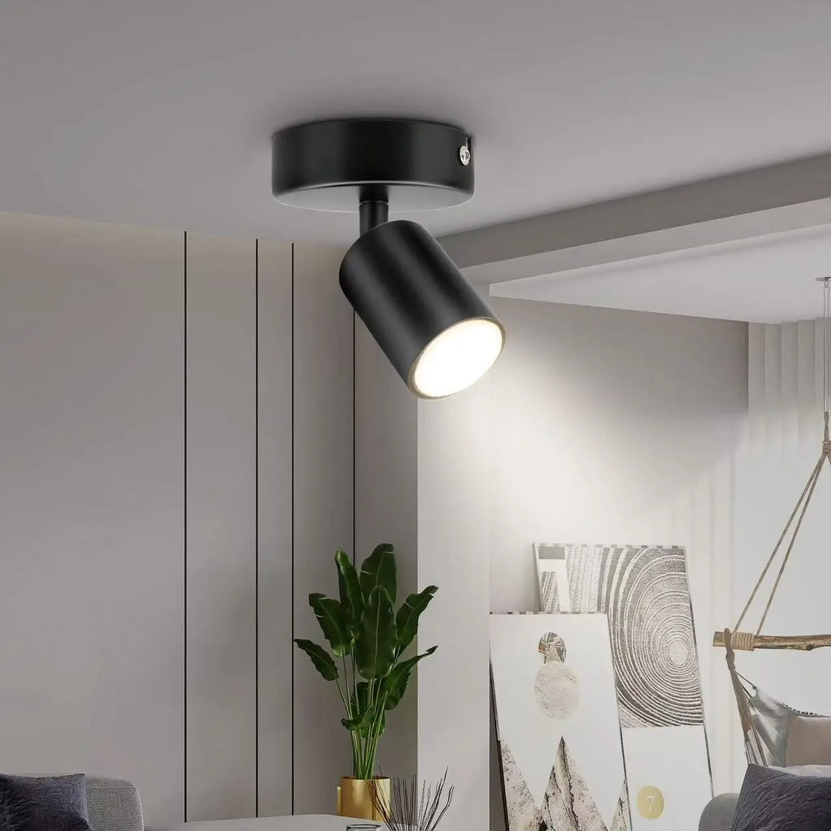 Modern LED Ceiling Light -  GU10 Wall Light Black - Energy Saving, Living Room, Bedroom, Kitchen, Easy Installation, Bulb Not In