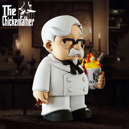10cm/3.94in The Chicken Father Figure Fried Chicken Godfather PVC Model Statue Collection Ornaments Toys Birthday Gift
