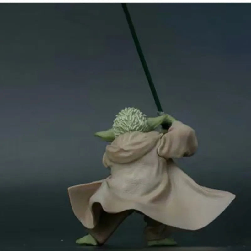 13cm Plastic Star Wars Mandalorian Master YODA with Sword Action Figure Toys