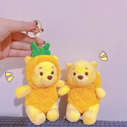 This Year's New Doll Pineapple Bear Doll Plush Toy Birthday Gift Winnie The Pooh Cute Doll Sitting Pendant Keychain