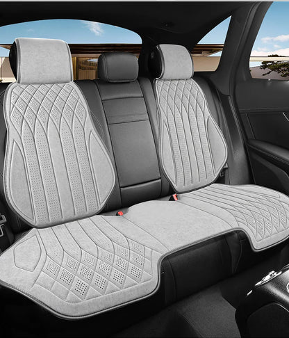 Car Suede Seat Protection Universal Car Seat Cover All Season Breathable Perforated Suede SUV Sedan Seat Cover Latex Cushion
