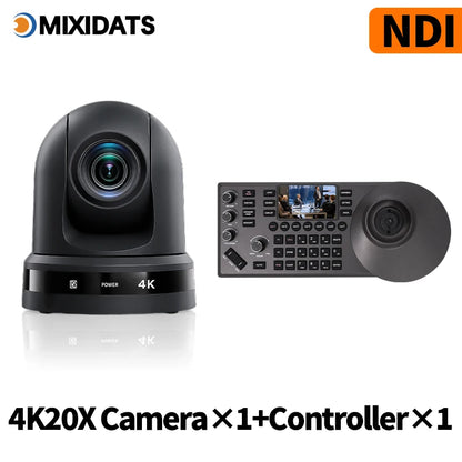 4K NDI camera 20x zoom AI tracking USB HDMI LAN and POE interfaces suitable for live streaming and business meetings in churches