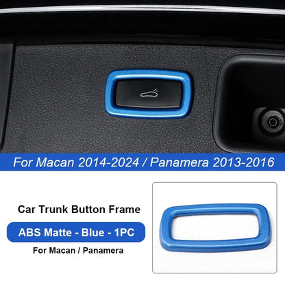 Car Trunk Switch Button Trim Frame Sticker For Porsche Cayenne Macan Panamera 2013 2014-2016 2018 2019 2020 2021 2022 2023 2024