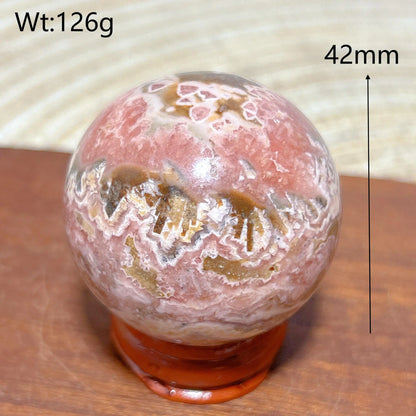 High Quality Natural Crystals Argentina Rhodochrosite Druzy Sphere Healing Gemstones Home Decorations Room Decor Jewelry Gift