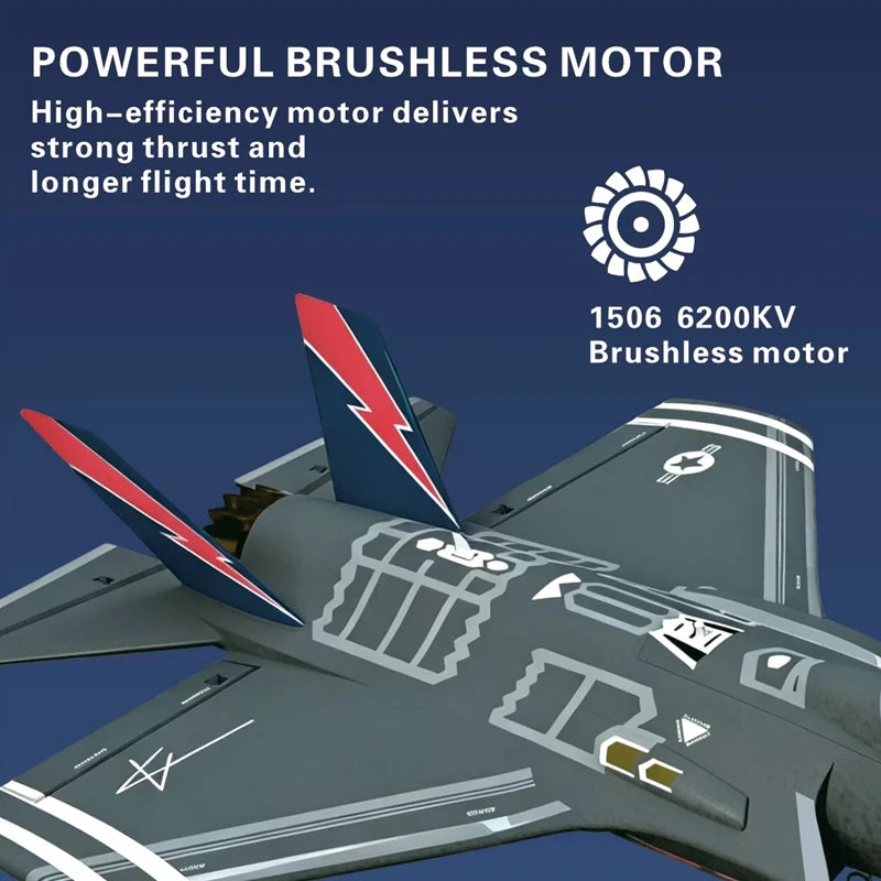 F‑35 Lightning RC Aircraft Model 40MM Ducted Fan EPP Structure 6‑Axis Gyro 2.4G 4CH One‑Key Aerobatic Performance RTF Airplane