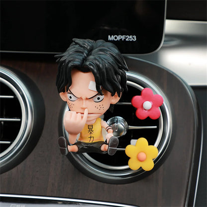 ONE PIECE Action Figures Cartoon Car Air Vents Perfume Holder Fragrance Tablet Luffy Car Accessories Decorative Ornaments Gifts