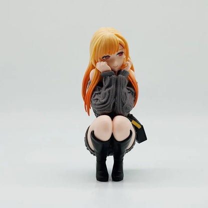 Anime Figure Kitagawa Marin Squatting Pose My Dress Up Darling Beautiful Girl Figurine Desktop Ornament Gift For Fans