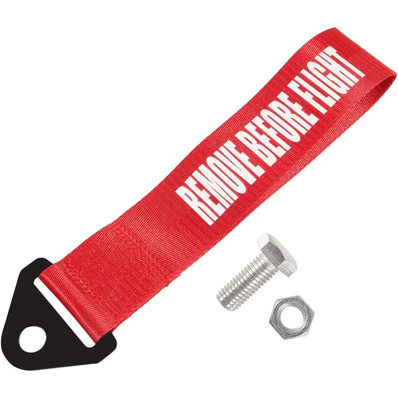 2PCS High-Strength Nylon Tow Strap Universal JDM RACING Car Tow Auto Trailer Ropes Front and Rear Bumper Trailer Towing Strap