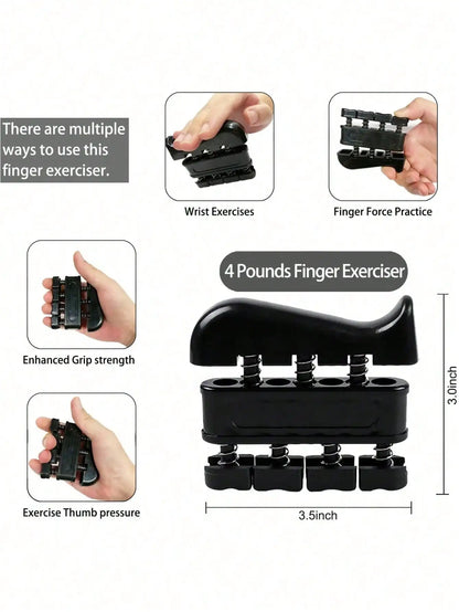 Adjustable Counting Hand Gripper 5-Piece Set: Forearm Trainer, Finger Stretch Rope, Grip Ring & Stress Ball for Strength Trainin