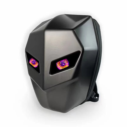 Motorcycle backpack with LED eyes men carbon fibre hard shell waterproof knight helmet bag riding motorcycle backpack luminous