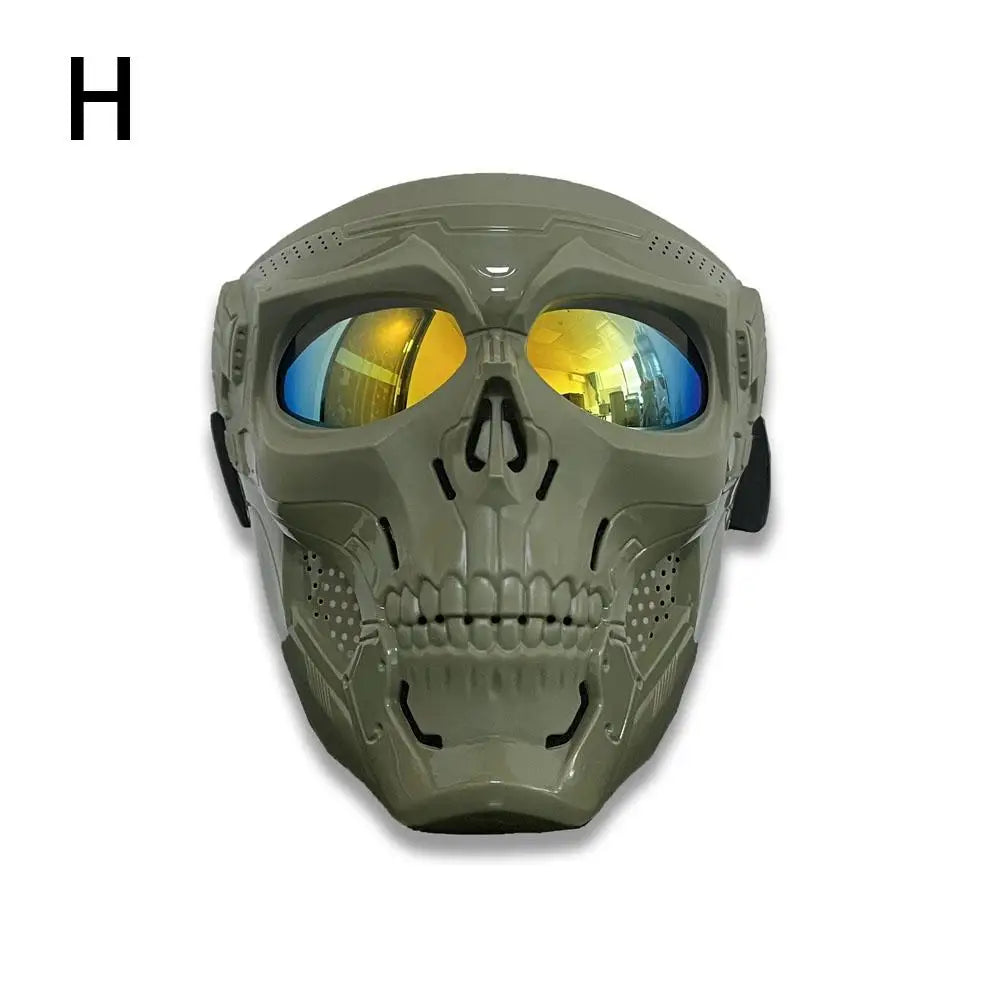 Creative Skull Motorcycle Riding Mask Retro Harley Mask Windproof Dustproof Face Mask Outdoor Goggles Adjustable Elastic Band