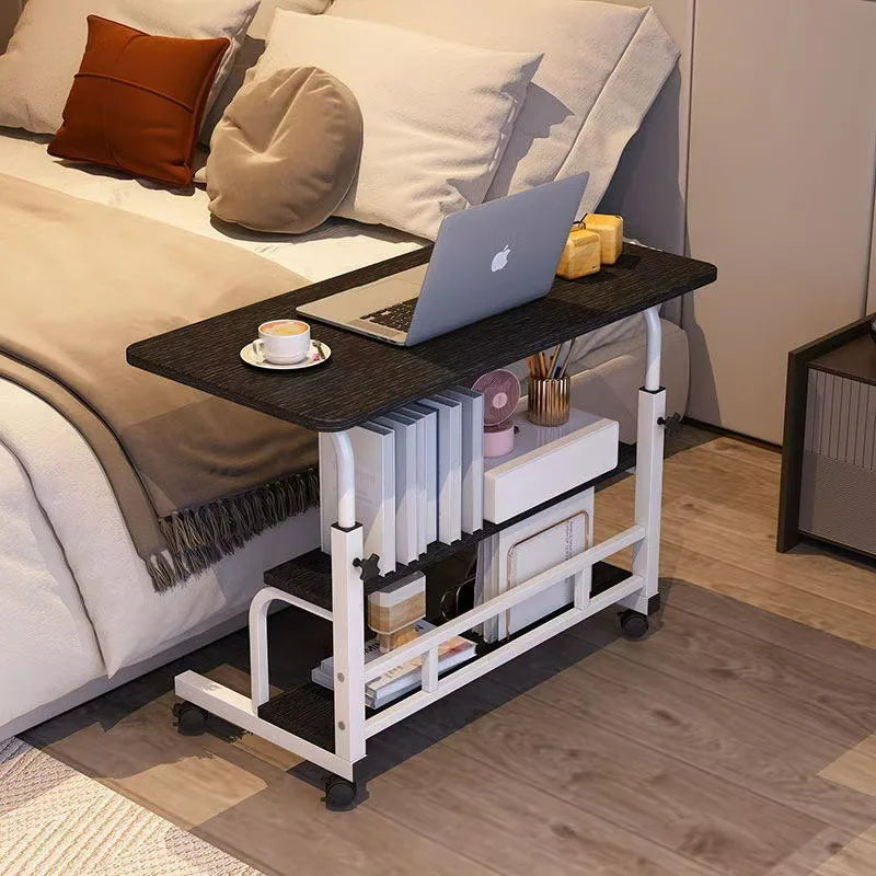 Adjustable Height Electric Standing Desk with Multi-Tier Storage Shelves Laptop Desk for Home Office Study Room Balcony