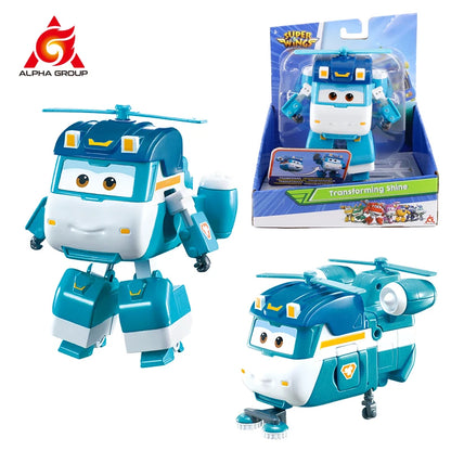 Super Wings 5 Inches Transforming Traver Transforms from Airplane to Robot in 10 Steps Deformation Action Figures Kid Toys Gift