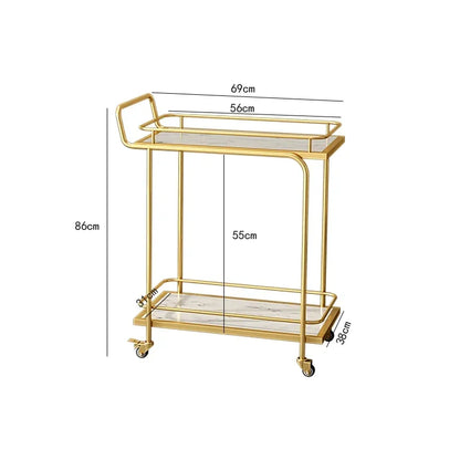 3-Tier European Style Rolling Serving Cart Versatile Beverage Dessert Trolley for Hotel Restaurant Cafe Wedding Party Home Use
