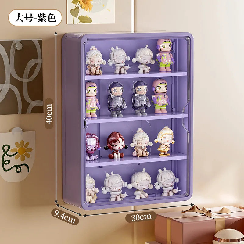 Wall Mounted Storage Box For Action Figures Magnetic Suction Display Rack Organizer for Blind Box Toy Dustproof Doll Storage Box
