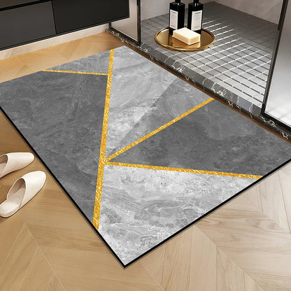 1 Elegant Style Diatomaceous Earth Material Machine Washable Rectangular Bathroom Mat, Absorbent Pad, and Entrance Door Mat