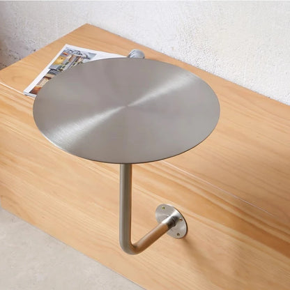Wall Mounted Floating round Table Stainless Steel Space Saving for Small Living Room Bedroom Coffee Shop Dining Table Design