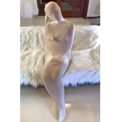 UNISEX Oil Shiny Full Body Stockings Mummy Bondage Sleeping Bag Pullover One-Piece All-Inclusive Tight for Special Occasions