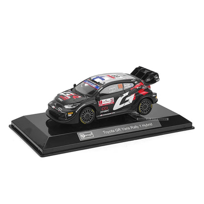 Bburago 1:43 WRC Toyota GR Yaris Rally1 Hybrid Rovanpera #69 Ogier #17 Alloy Luxury Vehicle Diecast Pull Back Cars Model Toy